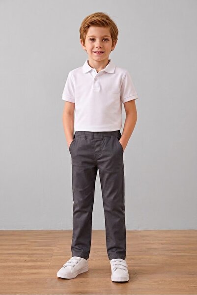 NACAR STORE Unisex Lastikli Ribanalı Rahat Kullanışlı Çocuk Okul Pantolonu To...