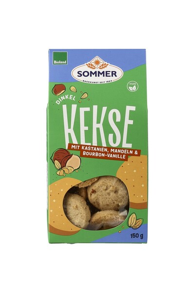 SOMMER Biscuiți vegani cu castane și migdale bio, 150g