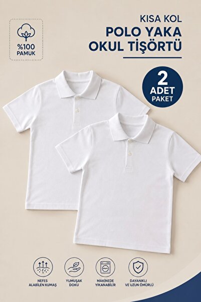 Bilge Trend 2 Pcs Girls Boys Polo Collar Short Sleeve School T-Shirts, Lacost...