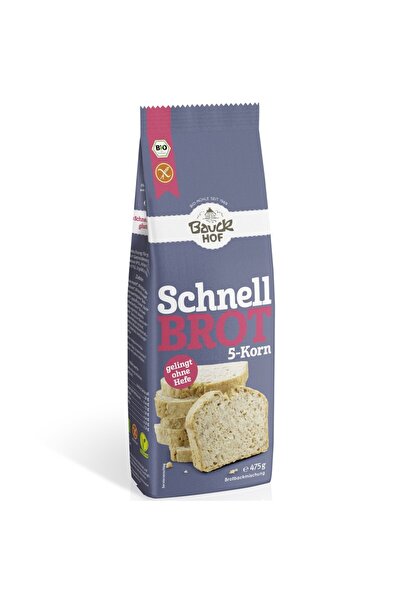 Bauckhof Amestec de 5 cereale pentru pâine rapidă, bio, fără gluten, 475g