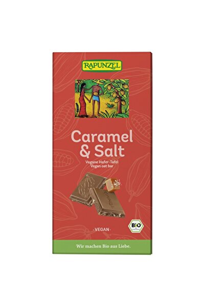 Rapunzel Baton vegan cu cacao, ovăz și caramel sărat organic, 100g