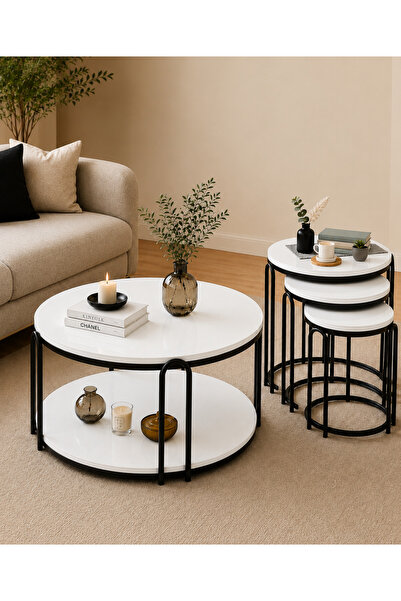SEDAŞ LIVING UNITS Lenka Raflı Set Orta Sehpa Ve Zigon lux_sedas_lıvıng_unıts