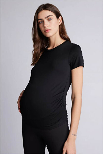 DeFacto Short Sleeve Maternity Top Black Women's Blouse H2272Ax/Bk81