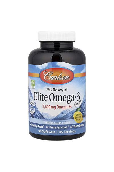 Carlson Elite Omega-3 Gems®, Natural Lemon 90 Soft Gels
