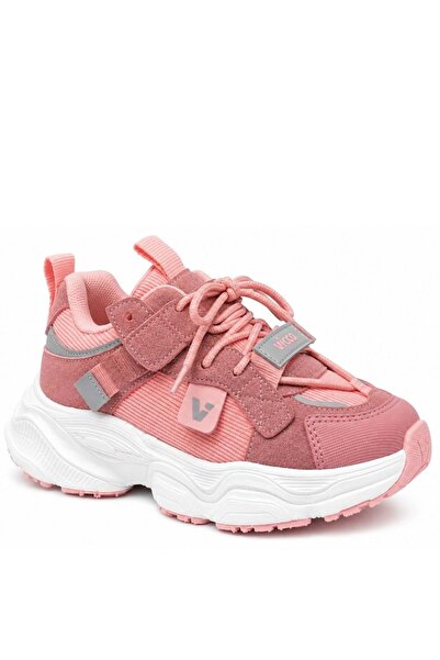 Vicco Ceni Süs Bağcıklı Cırt Cırtlı Ortopedik Çocuk Spor Ayakkabı PUDRA