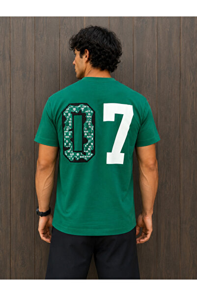 BAS Erkek Oversize Bisiklet Yaka Baskılı T-Shirt