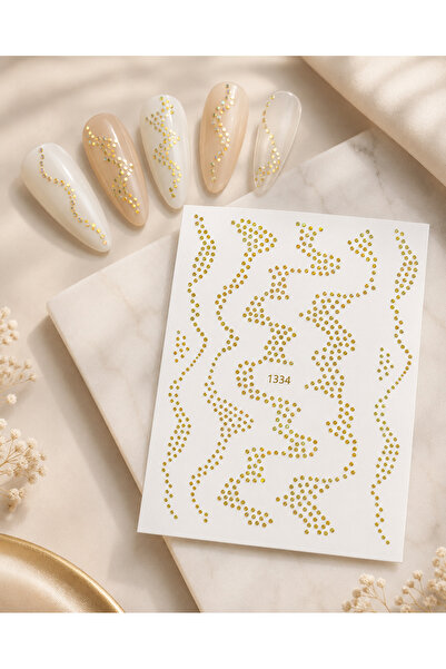 aba nails Holografik Altın Noktalar Tırnak Sticker Tırnak Etiketi Nail Art JO...