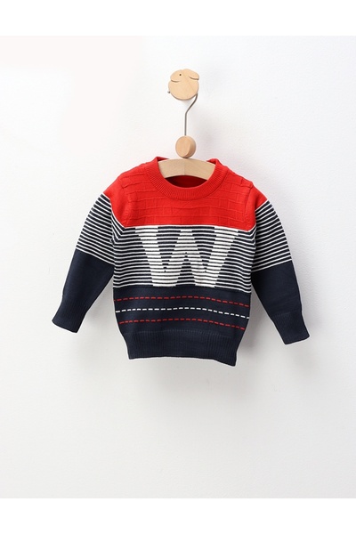 MiniKids Pulover baietei W, cu rosu
