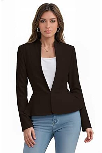Hybrid & Company Women Double Notch Lapel Sharp Shoulder Pad Office Blazer | ...