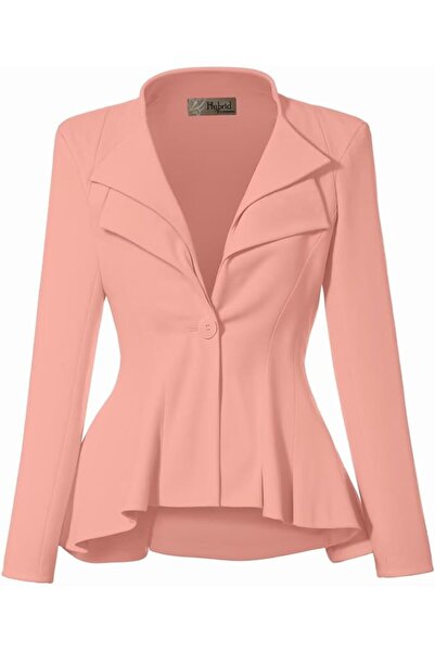Hybrid & Company Women Double Notch Lapel Sharp Shoulder Pad Office Blazer | ...