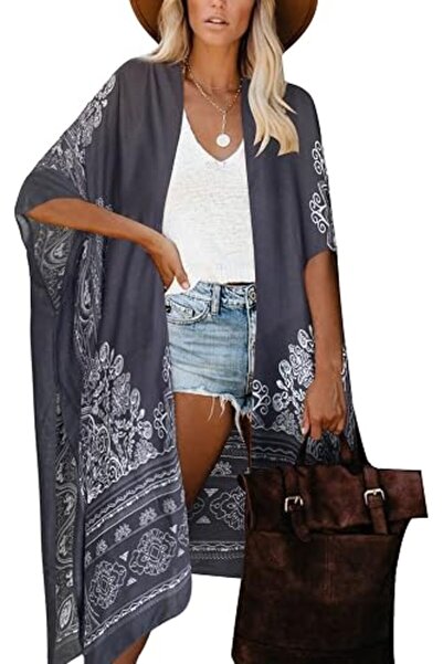 Moss Rose Women's Beach Cover up Swimsuit Kimono Cardigan with Bohemian Flora...
