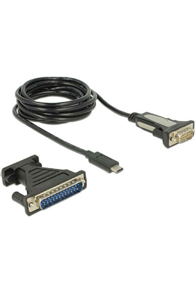 DELOCK Καλώδιο USB 2.0 USB Type-C Αρσενικό σε RS-232 Μαύρο 1.8μ