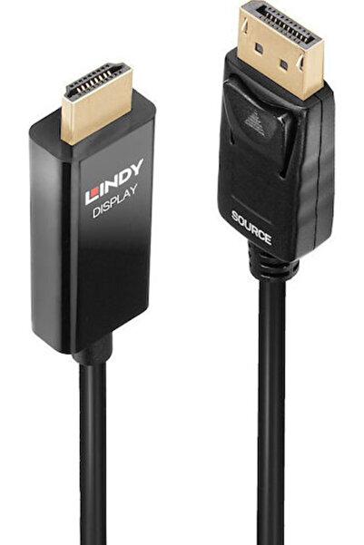 LİNDY Καλώδιο DisplayPort αρσενικό - HDMI αρσενικό 0,5μ Μαύρο (40924)