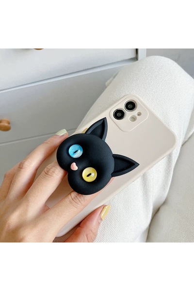 EDELFU Popsocket Renkli Göz KEDİ Telefon Tutucu, Yapıştırmalı Epoksi Yüzey Pa...