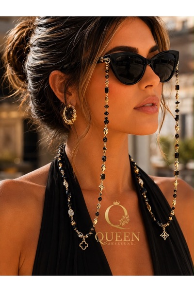 QUEEN AKSESUAR Queen Signature Deluxe Design Noir Impérial Gold Gold Black Gl...
