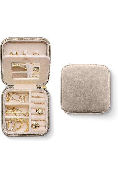 Benevolence LA Plush Velvet Travel Jewelry Box Organizer | Travel Jewelry Cas...