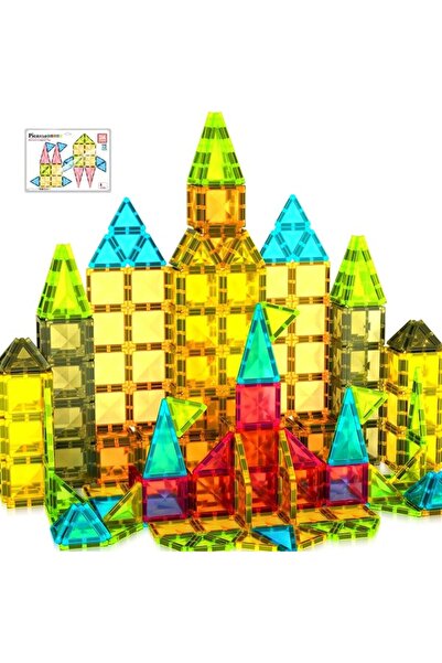 PicassoTiles 100 Pcs Magnetic Building Block Mini Diamond Series Travel Size ...