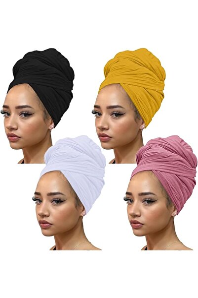 kachanaa أوشحة رأس من الجيرسيه المطاطي، أغطية رأس، أوشحة شعر بلون واحد، ناعمة...