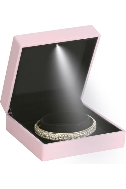 LETURE Luxury LED Light Bracelet Gift Box, Velvet Jewelry Bangle Box Storage ...