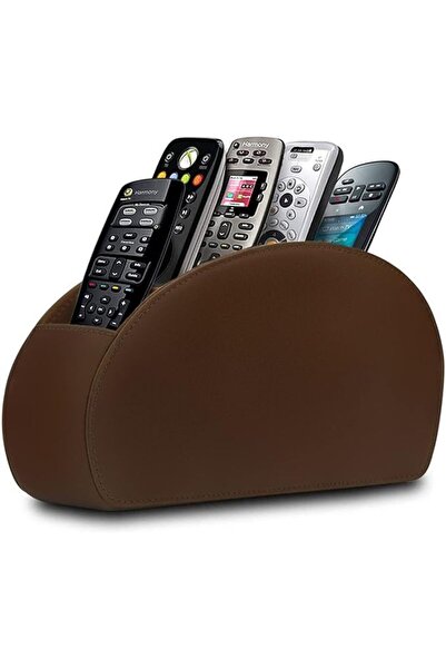 GENERAL Leather Remote Control Holder with 5 Compartments TV Remote Caddy Sto...