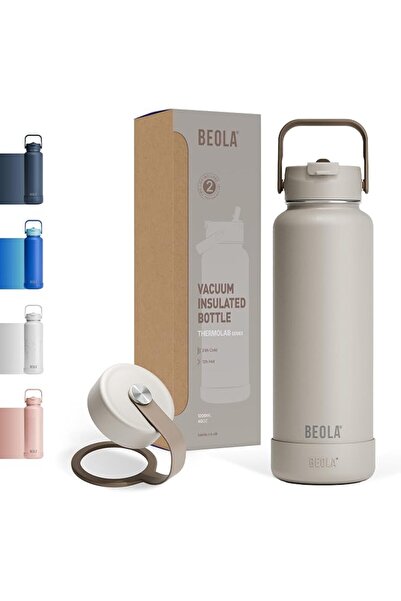 BEOLA 1200ml Water Bottle 18/8 Stainless Steel 304 Double Wall Insulated Ther...
