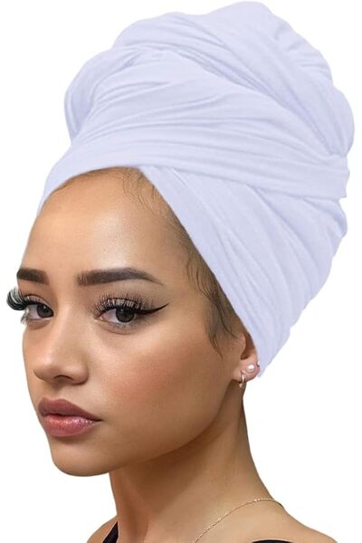 kachanaa Stretch Jersey Turbans Head wrap Hair Scarfs Solid Color Ultra Soft ...