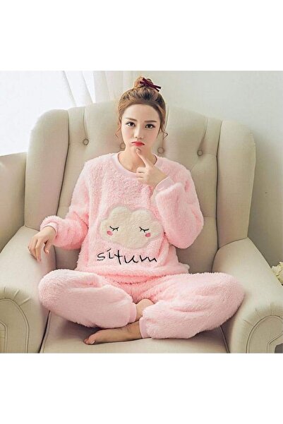 GENERAL Women'S Pajamas Set Winter Thick Warm Flannel Pajamas Set