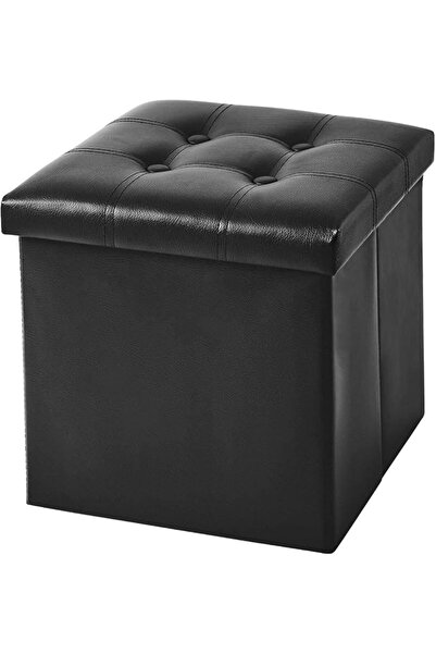 ELECDON 15 inches Storage Ottoman Cube, Foldable Storage Boxes Footrest Step ...