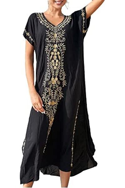 GENERAL Women's Cotton Kaftan Loungewear Boho Homewear Oversized Kimono Maxi ...
