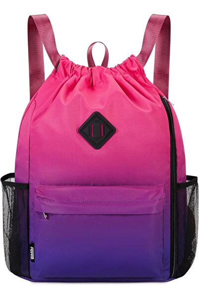WANDF Drawstring Backpack Sports Gym Sackpack with Mesh Pockets Water Resista...