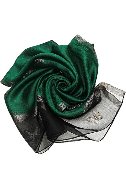 GENERAL Women Mulberry Silk Scarf Lightweight Scarves Embroidered Butterfly S...