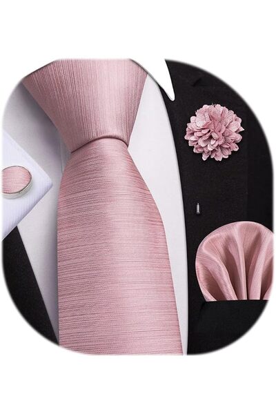 Dubulle Mens Paisely Silk Tie for Men Necktie and Pocket Square Set