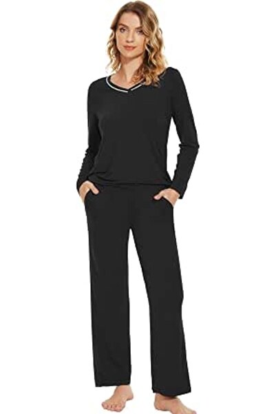 Wiwi Pajamas Sets for Women Soft Long Sleeve Tops and Pants Sleepwear Ladies ...