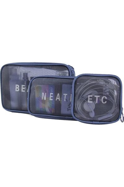 EXCEFORE Mesh Makeup Bag, 4Pcs Clear Toiletry Pouch with Zipper Mini Portable...