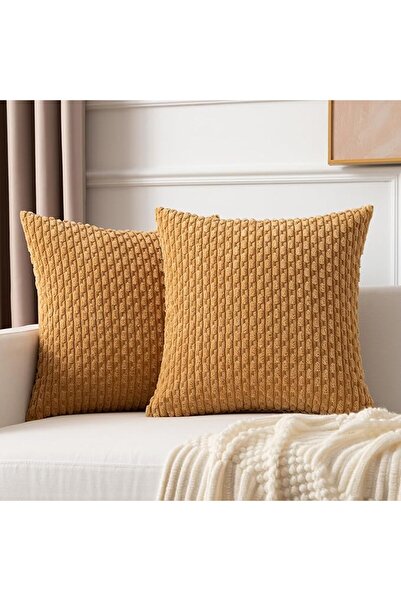 K KEVIN TEXTILE 2 Packs Decorative Throw Pillow Covers 18x18 Inch for Living ...
