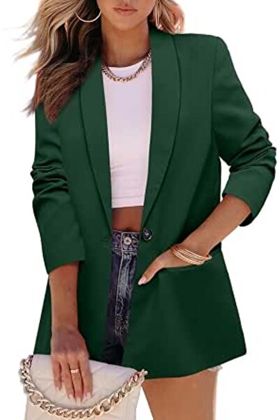 Crazyflie CRAZY GRID Womens Casual Blazer Jacket Long Sleeve Open Front Work ...