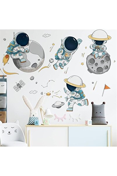 TERRIFI Astronaut Wall Stickers, Outer Space Stars Wall Decals, DIY Removable...