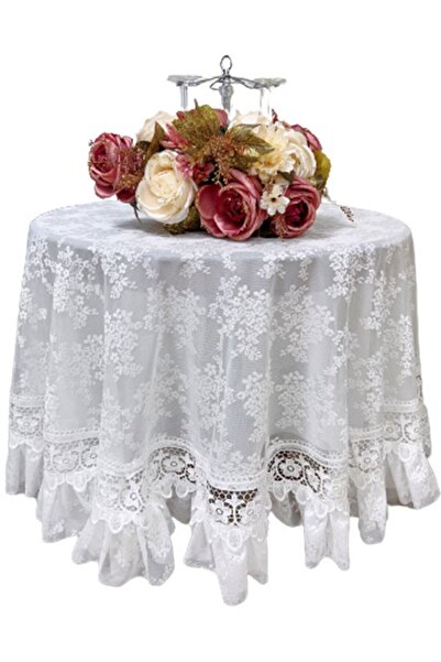 Generic Brand Tablecloth - Embroidered Lace Tablecloth - Floral Pattern - Fre...