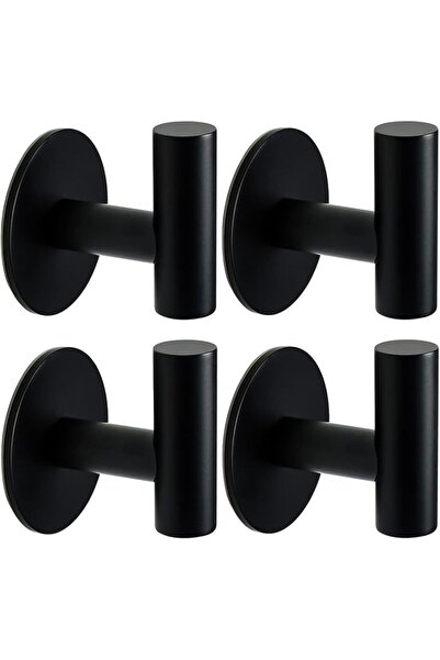 GENERAL Self Adhesive Towel Hook Matte Black Coat Hook Brushed Nickel SUS304 ...
