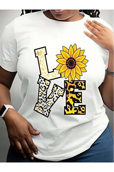 23ERVA Sunflower Love, Women's Animal Print Design, Pure Cotton T-Shirt, Spri...