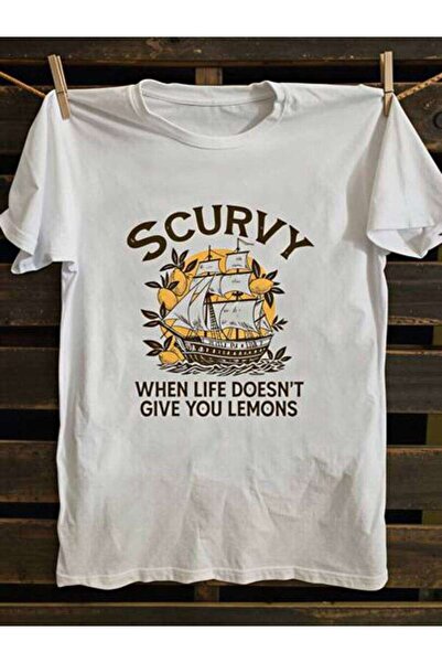 23ERVA Scurvy, Women's Ship Lemons Design, Pure Cotton T-Shirt, Casual Wear S...