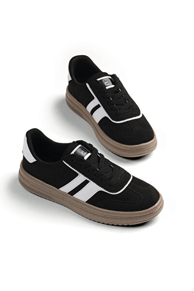 Tonny Black Women's Black and White Comfortable Fit Non-Slip Sole Sneaker
