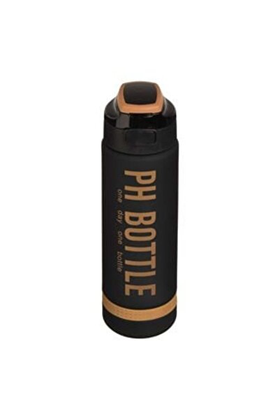 OEM Black- Gilded Plastic Sports Water Bottle with Motivational Message 1L
