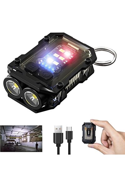 GENERAL W409 Mini Keychain Flashlight with Magnet, USB C Rechargeable, EDC, 8...