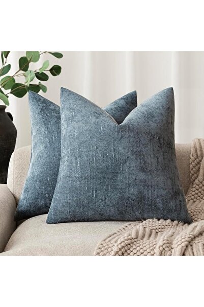 Foindtower Pack of 2 Soft Textured Throw Decorative Pillow Covers Square Acce...