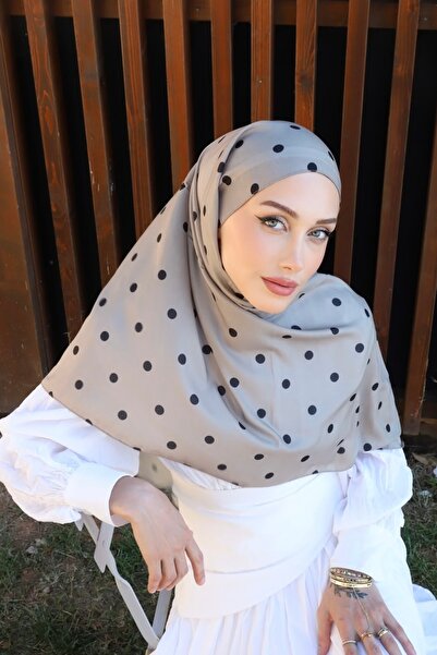 İmajButik Vizon Aqua Puantiyeli Soft Şal