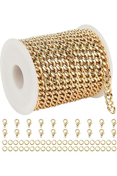 GENERAL Aluminum Chain for Jewelry Making, Sturdy Cuban Link Chain for Men an...