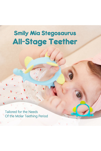 Smily Mia Norman Dinosaur Silicone Baby Teether & Gum Massager – 3M+