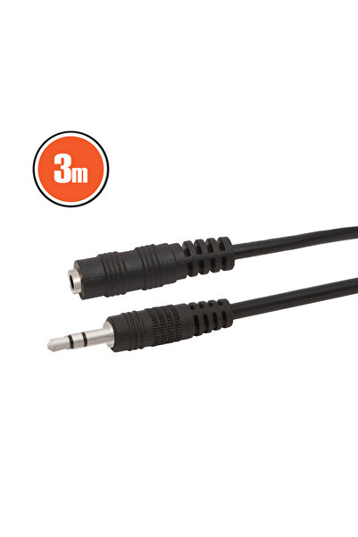 Alista Home Cablu audio jack 3.5 mm tată-mamă, 3m, negru, prelungitor audio a...