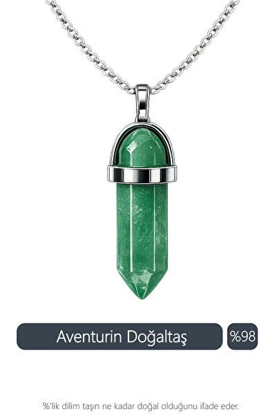 Seay Original & Certified Aventurine Natural Stone Necklace with Chain